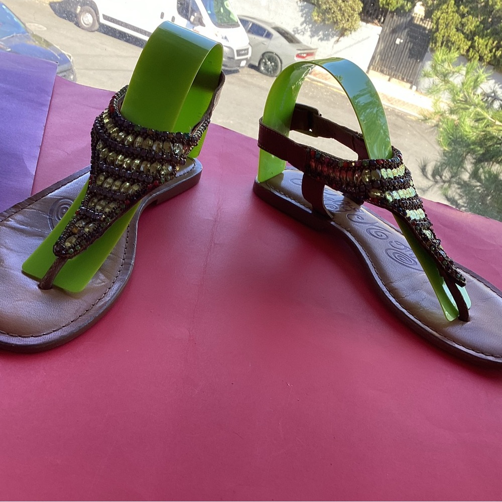 Naughty Monkey leather beaded sandals